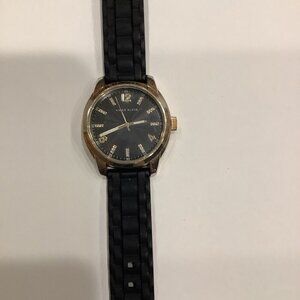 Anne Klein AK12120 Gold Bezel With Black Rubber Wristwatch. Preloved.